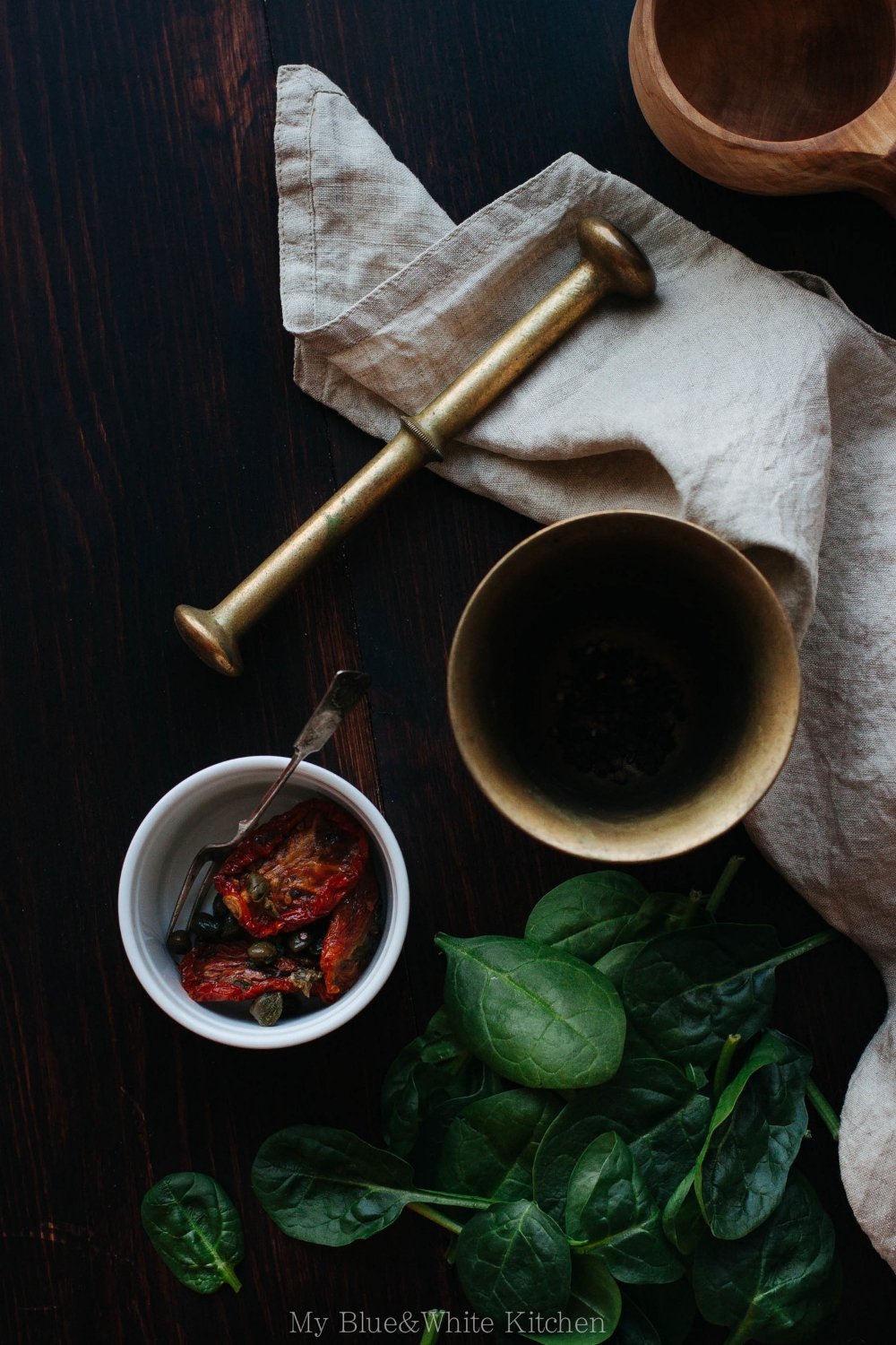 Oeufs en Cocotte with Spinach & Sun-Dried Tomatoes | My Blue&White Kitchen