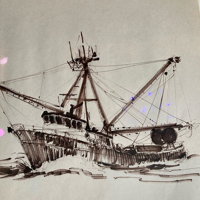Like a true artist @noel_thomas_watercolors traded this awesome sketch of the South Bay for a whole lotta chowda! Thanks Noel we love it.