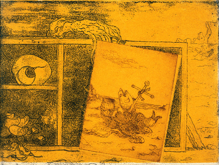 <br><i>Montage</i><br>c. 1944<br>Etching on paper<br>6 x 7"