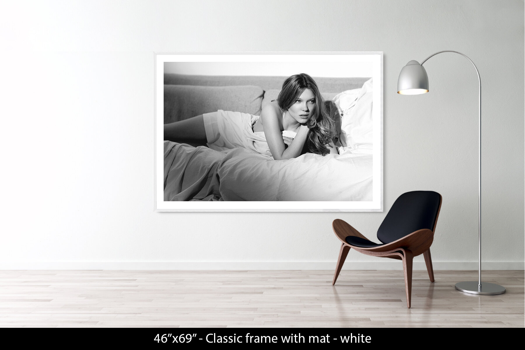 46"x69" | Classic Frame + Mat White