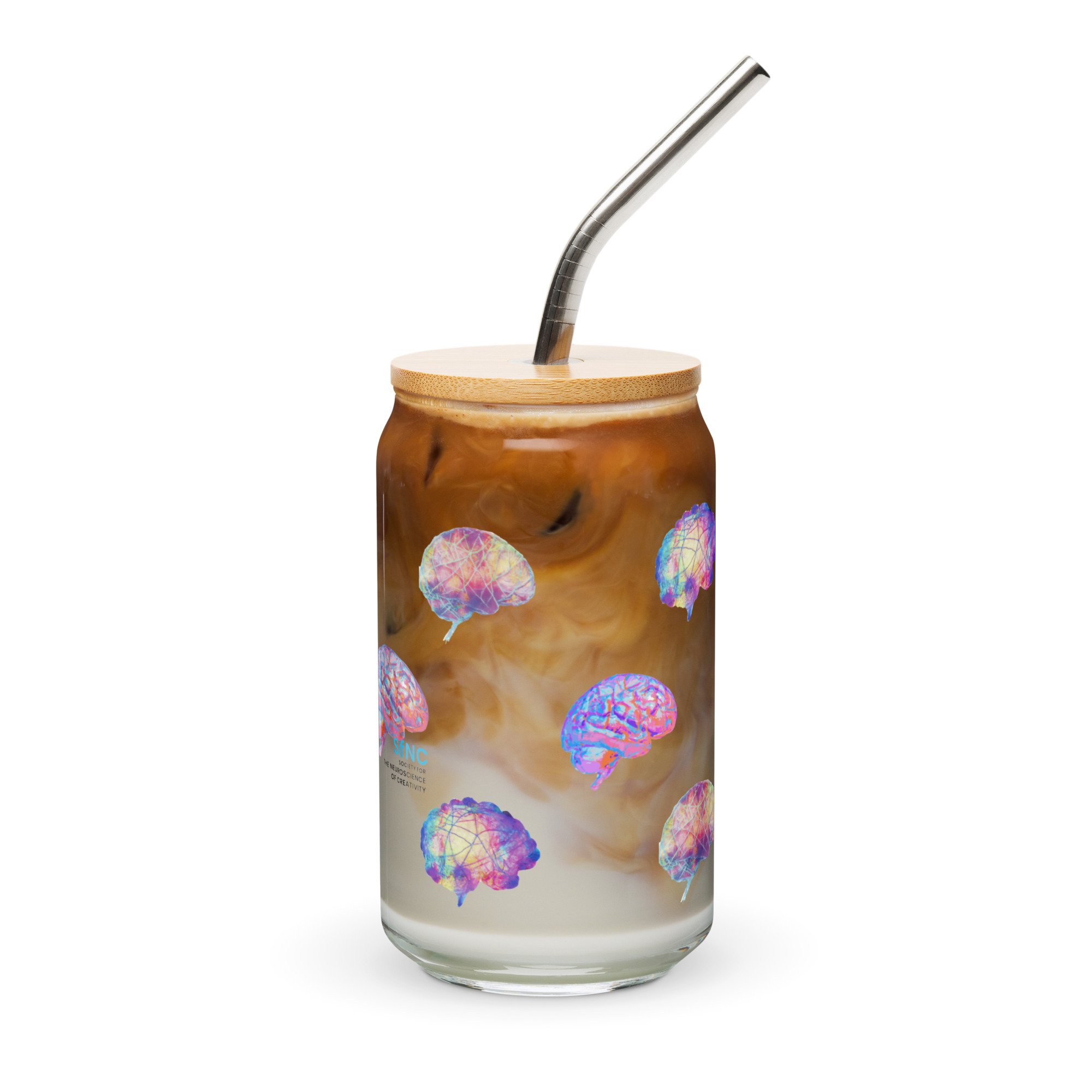 Can-shaped brainy glass with lid