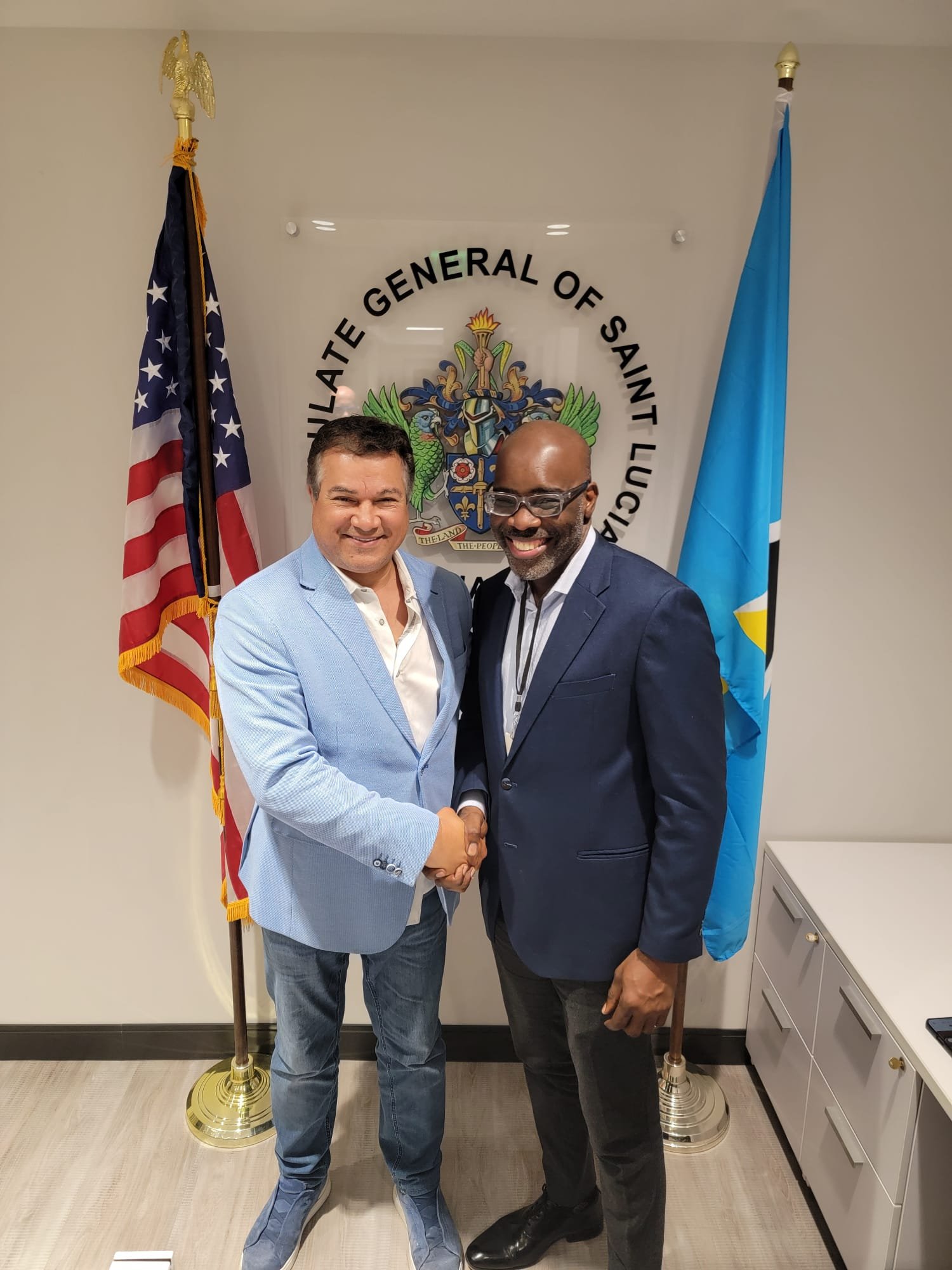 With Mr. Darrel Montrope, the Consul General of Saint Lucia