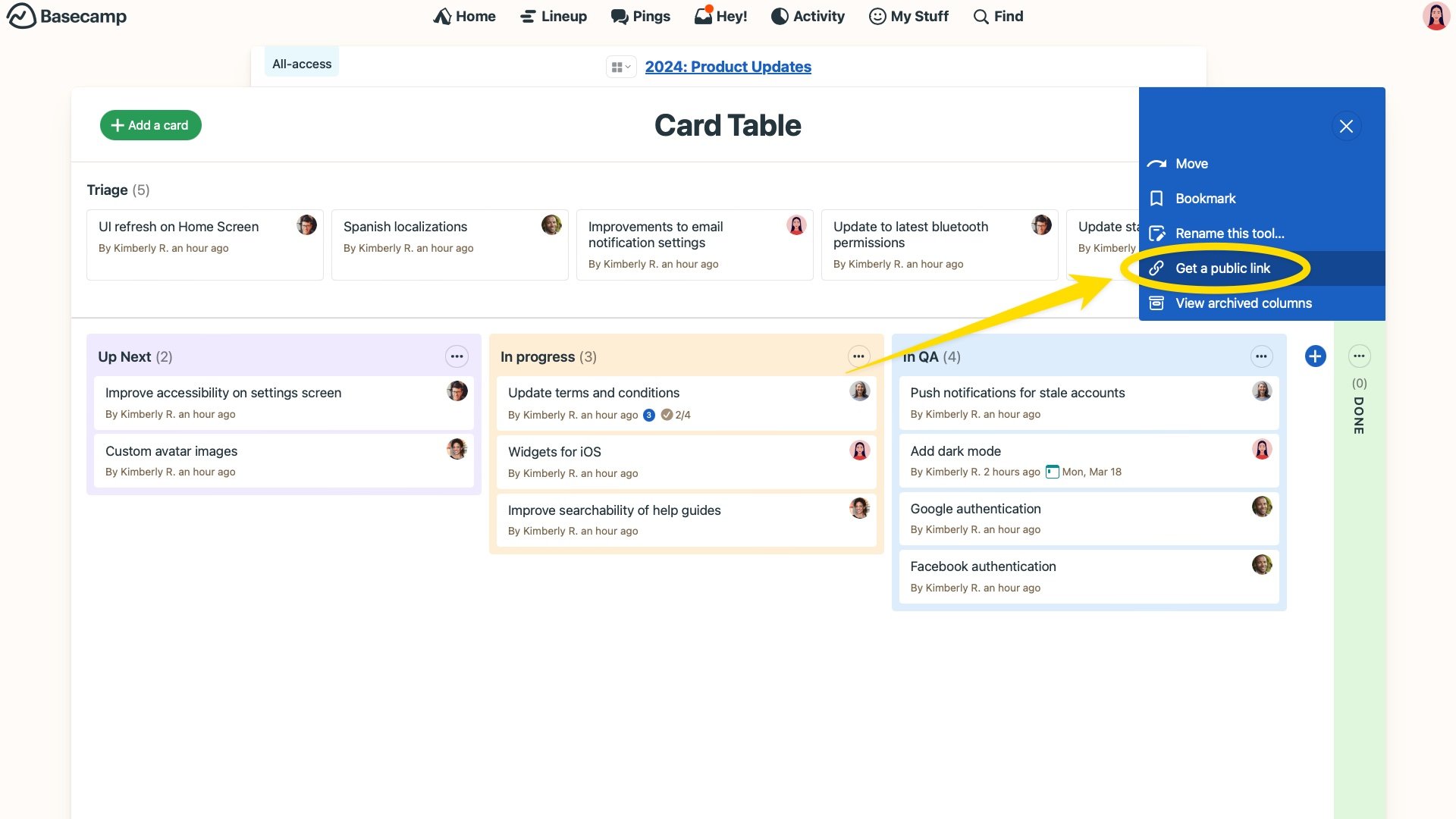 New in Basecamp: Share Card Tables with anyone