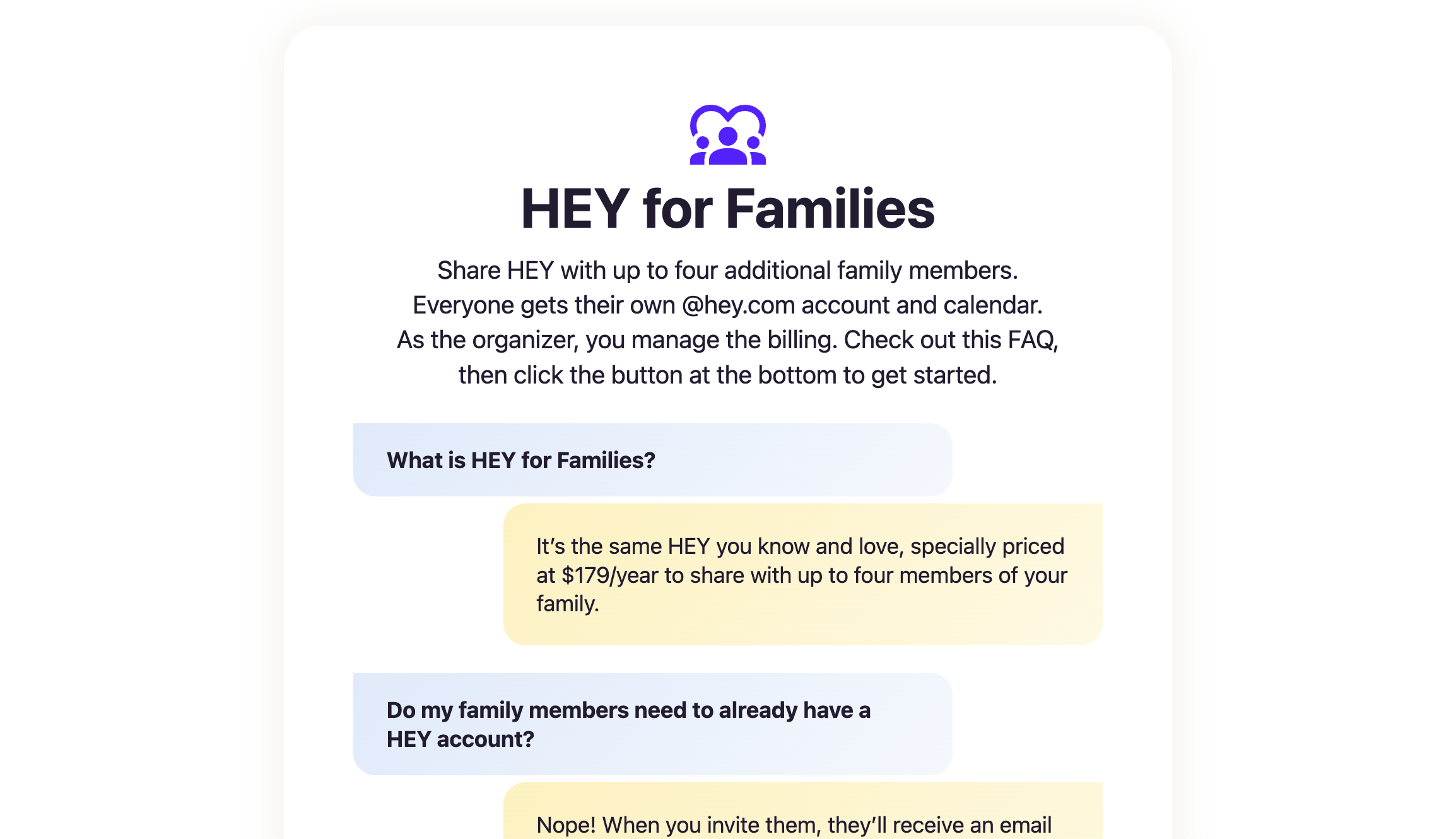 New in HEY: HEY for Families and search improvements