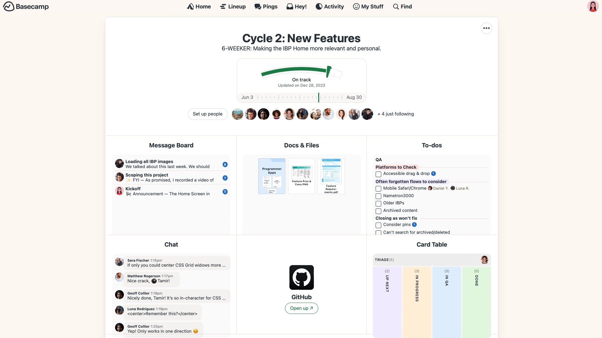 New in Basecamp: A refreshed project page and more