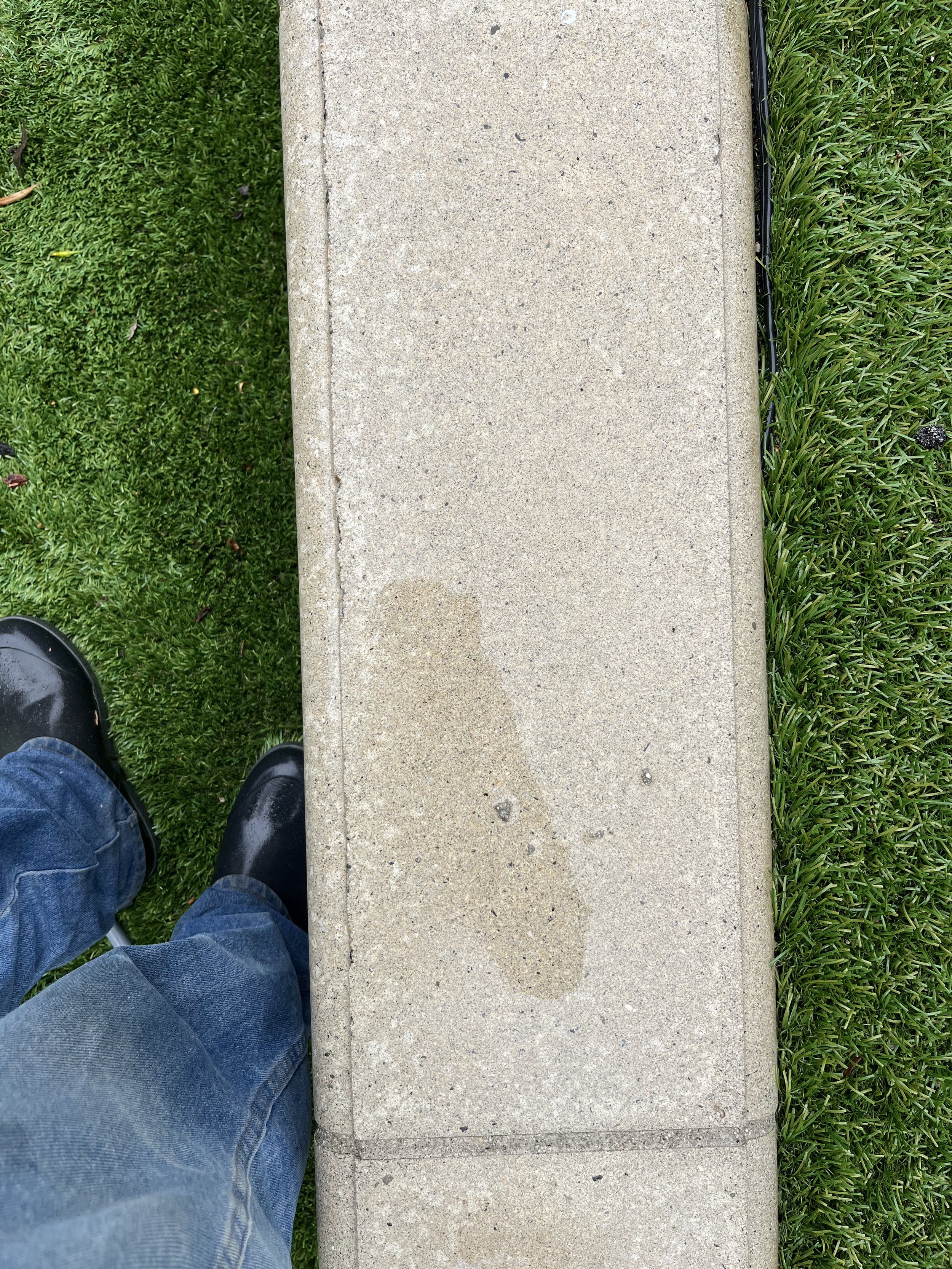 This photo highlights the results of a residential pressure washing service in Redondo Beach, California, where years of embedded grime, algae, and organic buildup were thoroughly removed. The concrete surface was restored to its natural color, signi