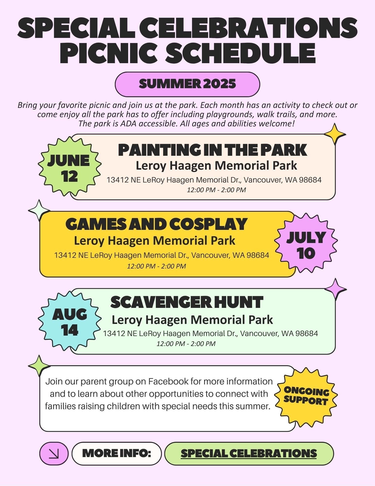 Special Celebrations Games and Cosplay